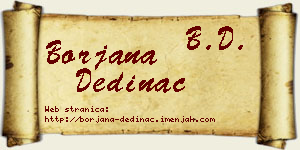 Borjana Dedinac vizit kartica